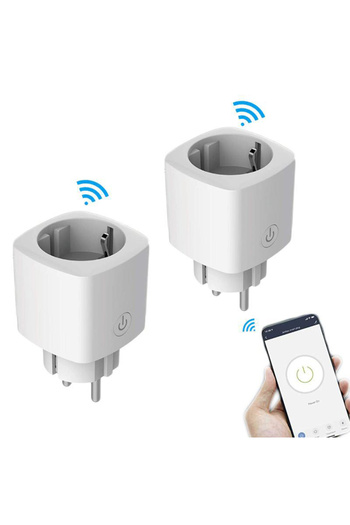 Rosfix Set of 2 Smart WiFi Sockets 16A | Wattmeter, Timer, Tuya/Alexa Compatible