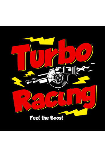 Racıng Unisex Black Licensed Turbo Written Oversize T-Shirt T-Shirt