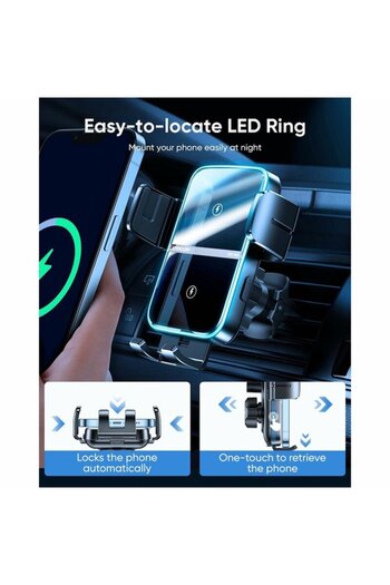 Joyroom Ventilation Grill Phone Holder, 15W - (JR-ZS246) - Black