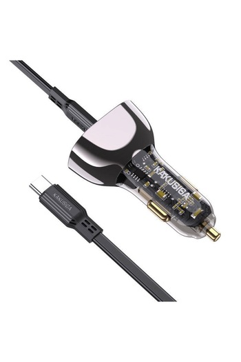 KAKUSİGA Car Charger, Kakusiga, KSC-1057, 125W 2X USB-C + USB + USB-C to USB-C Cable, Black