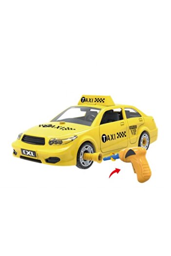 DIY Assembly Car Kit, Taxi Toy Car, 41 Pieces, 1:10 Scale