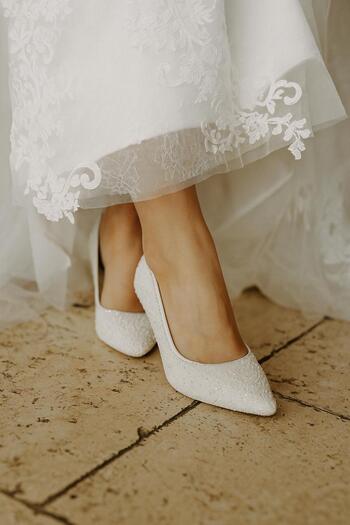 Egepass Diva Pearl-Detail Bridal Shoes Women's Stiletto Shoes
