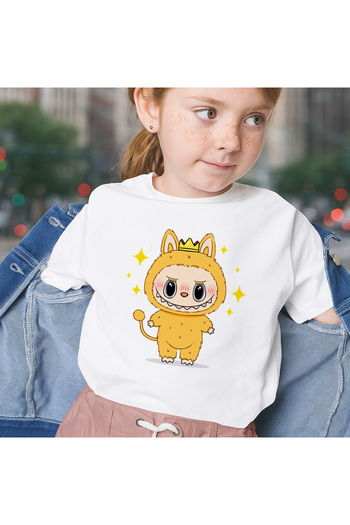 OEM Unisex white children's T-shirt with Printed , 100% cotton, 732