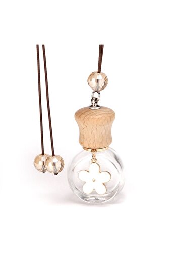 zioda smart essentials Aromatherapy Car Diffuser, zioda smart essentials, Glass with Wooden Cap, White Flower