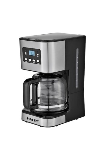 HALEY Aparat de cafea, 950W, 1.5L, durabilitate, otel inoxidabil, LED iluminat, inox