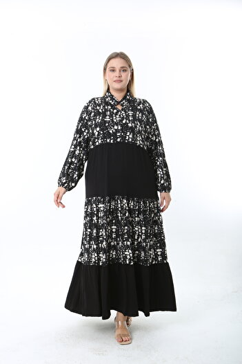 XL Modam Women's Patterned Lycra Plus Size Dress