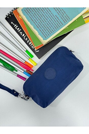 VESSARA Unisex Water Resistant Crinkle Fabric Backpack with Laptop Compartment and Hanging Pen Holder