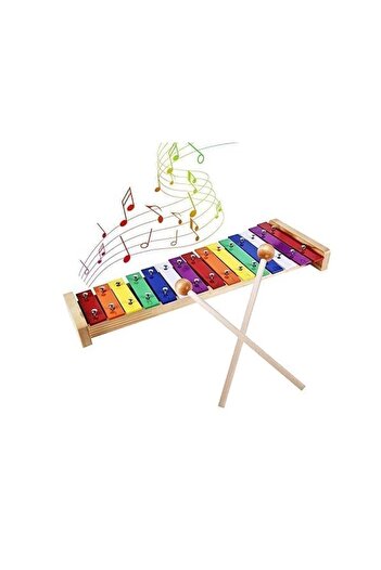 MegArya 15-Tone Wooden Colorful Xylophone – Musical Instrument for Kids with 2 Mallets