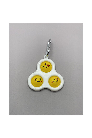 Flippy Sensory Antistress Toy, Simple Dimple, key chain type, triangle, 8 cm, multicolor, White, model 2