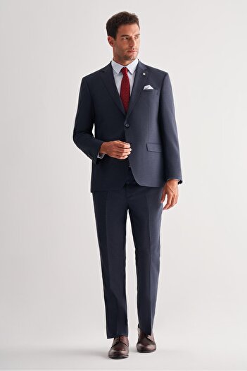 İmza Dark Navy Blue 4 Drop Comfort Fit Classic Suit 1001255121