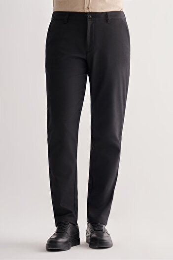 İmza Black Side Pocket Straight Leg Cotton Comfort Fit Chino Casual Trousers 1003255166