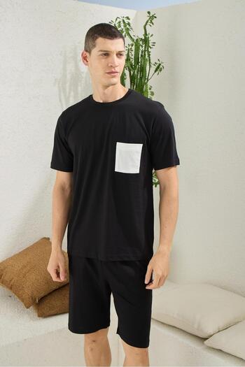 KLY PİJAMA Kly 5046 Men's Cotton Tracksuit Pajama Shorts Set 6-Piece Boxed Dowry Set