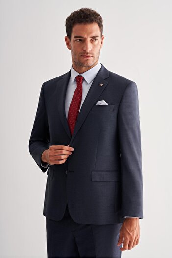 İmza Dark Navy Blue 4 Drop Comfort Fit Classic Suit 1001255121