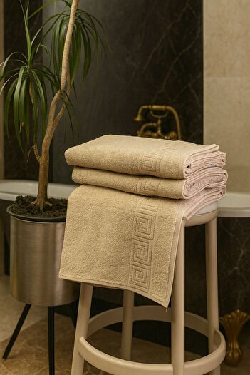 HORECA PAPATYA Set of 3 Turkish towels with Greek pattern