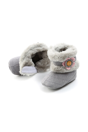 Superbaby Furry and flowery booties for little girls
