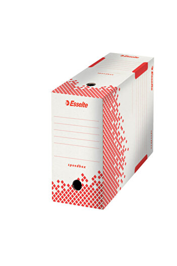 Esselte Archiving and transport container with lid recycled cardboard spine 150mm white Speedbox