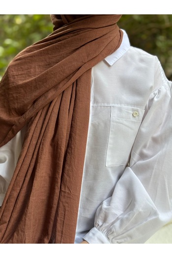 shalby Hijab Cotton Crash Shawl Copper Brown