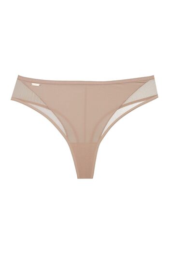 ESOTIQ Women's Thong Modal Panties with Mesh Details & Golden Tag | Blissy