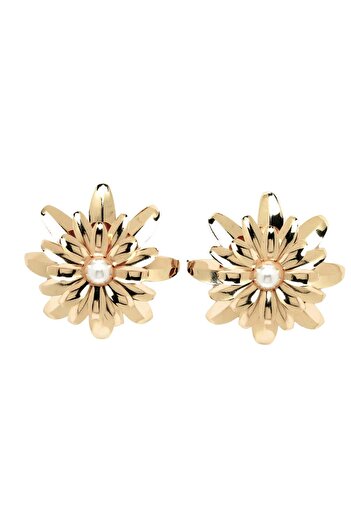Avant-Garde Paris Gold-Colored Floral Stud Earrings