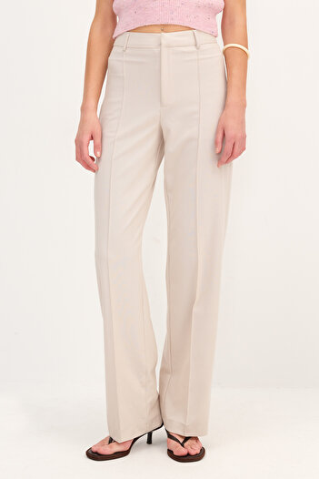 Addax Stitch Detailed Wide Leg Pants Pn8406