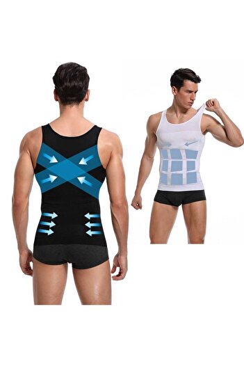 Candle Men's Seamless Sleeveless Slimming T-Shirt