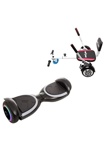 Smart Balance 6.5 inch Hoverboard Package with Comfort Seat, Jetson Prism Black Plus and Hoverkart with White Sponge