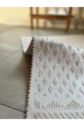 Bluenity Tapis Natural Cotton 2-Piece Bath Mat Set - Stone