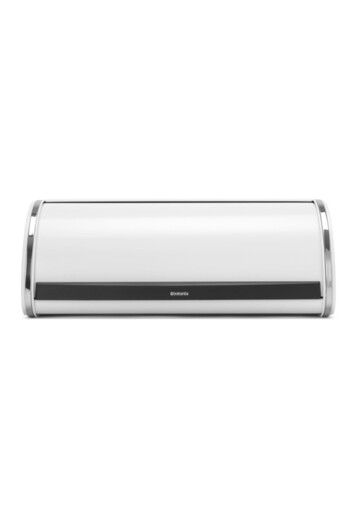 Brabantia Roll Top Bread Box 1003250, 16 l, 44.5x26 cm, Lightweight & sturdy, White/Stainless Steel