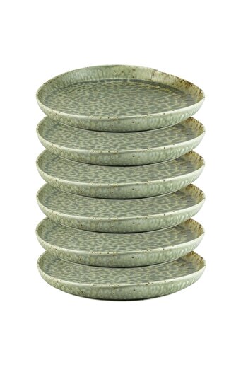 Culinaro Set of 6 plates with rim, Hazel Green porcelain 27.5xh3.8cm