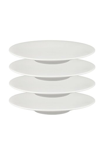 Culinaro Set of 4 White Moss porcelain deep plates 23cm