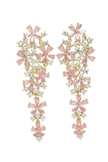 Avant-Garde Paris Diva Collection Elegant Floral Cascading Earrings