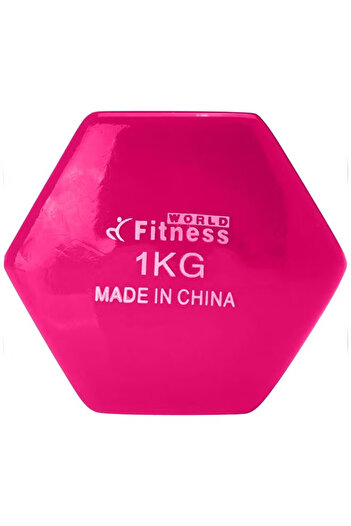 Fitness World 1kg Vinyl Dumbbell 2-Piece Pink