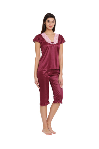 iza Satin Top & Capri Set