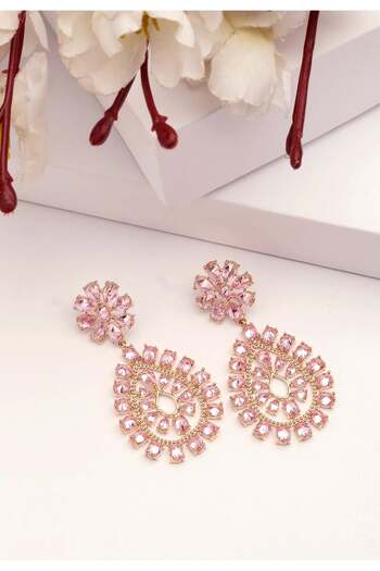 Avant-Garde Paris Diva Gleaming Floral Drop Earrings