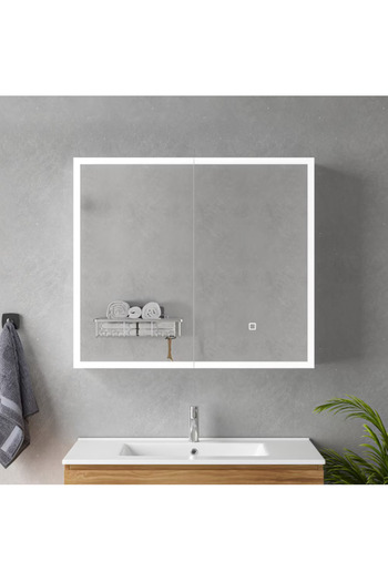 ALC-Shop Ingrid Wardrobe With LED Mirror DBP123 80x70 White