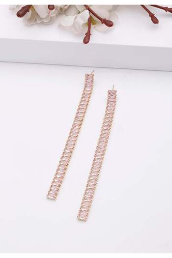 Avant-Garde Paris Pink Long Linear Earrings