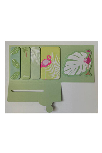 KRAF Adhesive Note Paper Set Flamingo Themed 20X5 Sheets 50X50Mm
