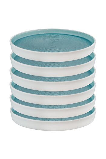 Culinaro Set of 6 porcelain plates HELLA LIGHT SUMMER BLUE 24cm
