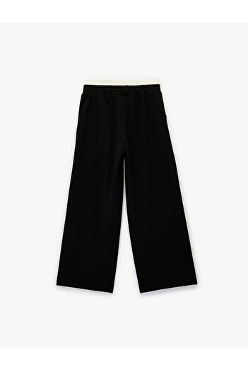 Koton Wide Leg Trousers with Elastic Waist Pockets