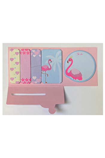KRAF Adhesive Note Paper Set Flamingo Themed 20X5 Sheets 50X50Mm