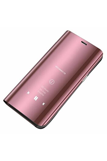 Bibilel Protective Case Clear View for Huawei P20 Lite, Flip Cover, Rose Gold