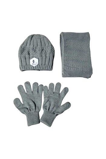 Aware Time Kitti 9-15 Years Old Boys' Fleece Scarf, Beanie, Gloves 3-Piece Set