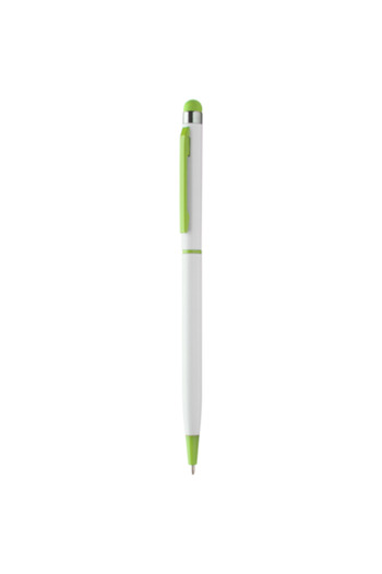 Bibilel Creion Stylus Pen pentru tabletă, telefon sau laptop cu touch screen, cu vârf de pix, Alb cu Verde