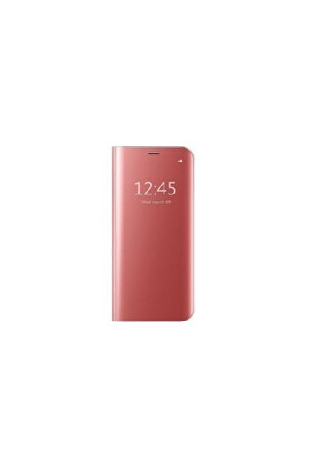 Bibilel Protective Case Clear View for Huawei P20 Lite, Flip Cover, Rose Gold