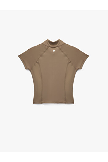 Koton High Neck Zippered Slim Fit Sports T-Shirt