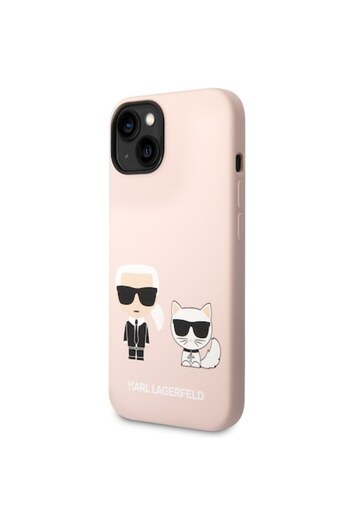 Karl Lagerfeld MagSafe Case for Apple iPhone 14 Plus, Liquid Silicone, Pink