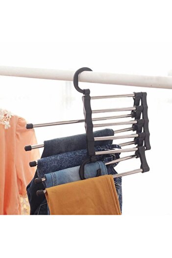 OEM Pant hanger with 5 positions, grey - black, metal, plastic