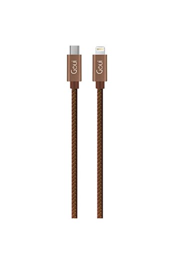 GOUİ Cablu Date si Incarcare USB-C - Lightning Fashion, 18W, 1m, Maro