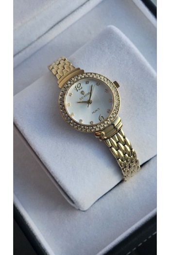 Raymond Rym-5037 Steel Women's Watch - 2 Years Warranty Gold-White