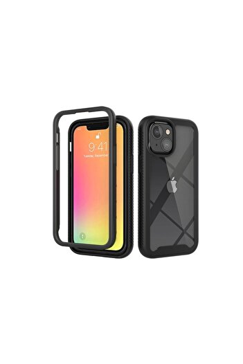 SOHO Defense360 Pro Protective Case for iPhone 13, Integrated Flexible Film, Black Transparent